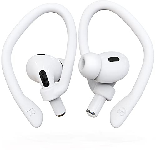 DamonLight Ear Hooks 2 Pairs for AirPods Pro 2 & 1, AirPods 4 & 3 & 2 & 1, Airpod Ear Hook, Anti-Slip Comfortable Fit, Ergonomic Design, AirPods Accessories (Large, White)