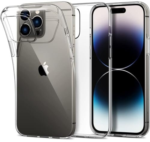 Oprimio Kristallklar Hülle für iPhone 14 Pro Max [Silikon Hülle] [%100 Durchsichtig] [Deutsche Material] [Ultra Dünn] Klar Handyhülle für Apple iPhone 14 Pro Max