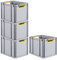 PROREGAL SuperSparSet 4x Eurobox NextGen Color | HxBxT 32x30x40cm | 30 Liter | Griffe gelb offen | Glatter Boden | Eurobehälter, Transportbox, Transportbehälter, Stapelbehälter