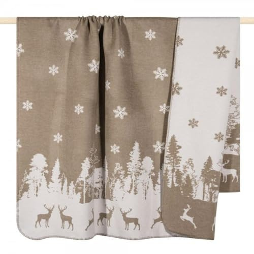 PAD - Decke, Kuscheldecke - Winter Wonderland - 65% Baumwolle, 35% Polyacryl Farbe: Taupe - 150 x 200 cm