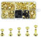 JINTANG 100 Satz Chicago Buchschrauben,4/6/8/10/15mm,Binding Schrauben kit 5 Größen Chicago schrauben Nägel Nieten Chicago Button für DIY Leder Dekoration,Bookbinding,Buchbinderei,Gürtel,Gold