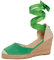 Lora Dora Womens Espadrille Wedge Sandals Strappy Hessian Wedges Ankle Wrap Tie Leg Straps Green UK 5
