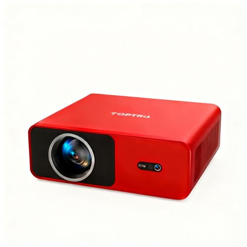 Proiettore Home Theater Alta Definizione Proiettore 4K e Portatile per Telefono Cellulare/TV stick/USB/HDMI Red