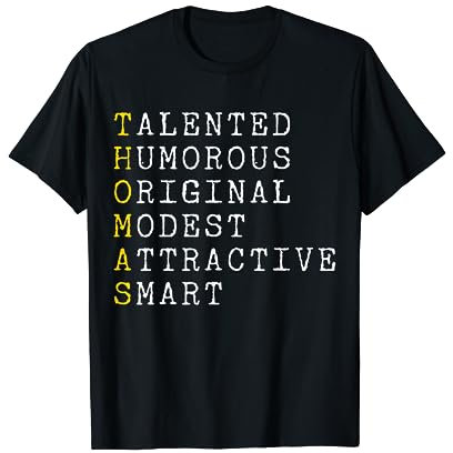 Thomas Adjektive Personalisiert, Thomas Name, Mann Thomas T-Shirt