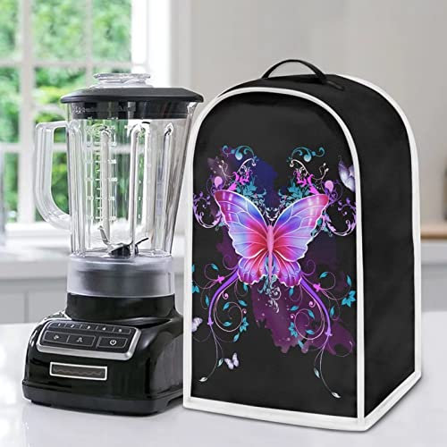 Poceacles Colorful Butterfly Pattern Food Processor Cover Anti Fingerprint Dust Proof Home Kitchen Stain Resistant Blender Cover, Blender Dust Cover