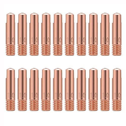 Consumabili Mig 1,0 Mm 20 Pezzi Punta Guidafilo, Ugello Saldatrice Filo, Punta di Contatto in Rame Suggerimenti per I Contatti di Saldatura per Consumabili Torcia 15Ak Mig/Mag (1,0)