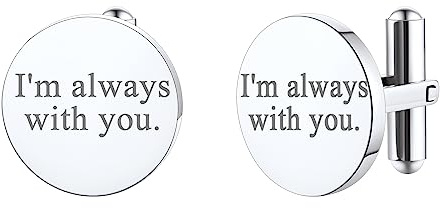 FindChic Manschettenknöpfe Herren Edelstahl Personalisierte Manschettenknopf mit Gravurtext Foto Cufflinks for Men, Silber//Gold/Schwarz