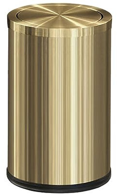 BOKIOESDE Mülleimer mit 9 l Fassungsvermögen und Befestigungsring für Müllbeutel – platzsparender Mülleimer aus Edelstahl für Badezimmer, 9L Gold