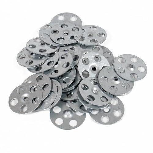 Thermopanel 50 Pieces Tile Backer Board Washers - Countersunk 36mm Diameter Galvanised Steel Easy Fix Washer, Adhesive Bonding and Insulation Board Washers, Secure Tile Backerboard with Ease
