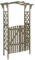 Homgoday Pergola mit Tor 116x40x204 cm Grau Massivholz Tanne Rasen, Garten Model316393