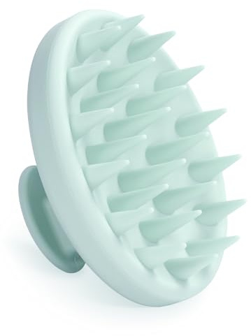 Meartchy Silicone Scalp Massager, Scalp Scrubber for Hair Growth with Soft Bristles, Scalp Exfoliator Brush Dandruff Removal Shampoo Brush for Wet Dry Scalp Care (Mint Green)