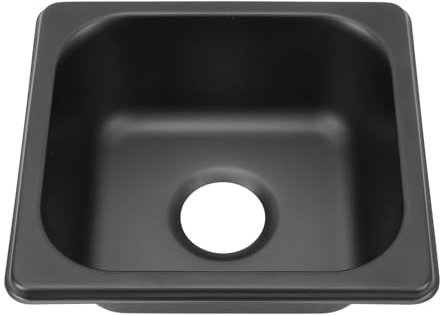 Asixxsix évier RV, Petit évier De Cuisine en Acier Inoxydable à Bac, à Poser avec Trou D'évacuation De 1.6in Evier De Bar Polyvalent à par Le Haut, Noir pour Caravane,