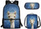Suhoaziia Schulrucksack-Set für Kinder, Federmäppchen, Lunch-Tasche, Laptop, Reise, Tagesrucksack, Grundschule, Mittelhoch, Schüler, Büchertasche, 3-teilig, Niedliches Alpaka, Tagesrucksäcke