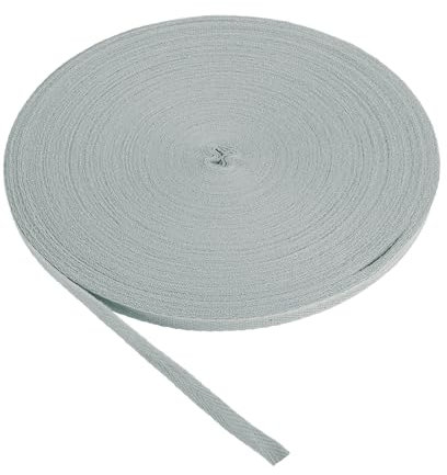 PATIKIL Baumwollband Baumwolle Gurtband 15mm x 45m, Schrägband Baumwoll Nahtband Köperband Saumband Stoffband Webband Ribbon zum Nähen für DIY Basteln Stricken Verpackungen, Blassgrau