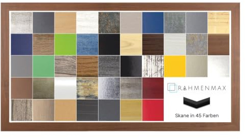 RahmenMax Skane Bilderrahmen Posterrahmen Puzzlerahmen 30x100 cm Nussbaum Dunkel Dekor 100x30 cm mit weisser Rückwand und klarem Acrylglas