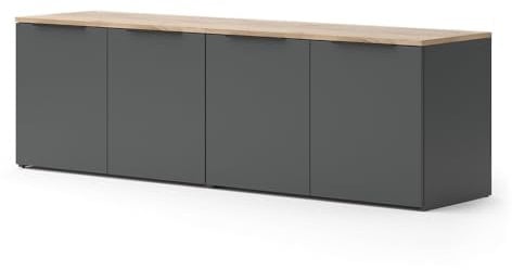 Vicco Wohnwand Wido, TV-Wand, Anthrazit/Sonoma, 2 Teile