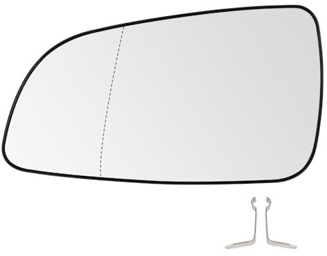 SENZEAL Spiegelglas Links Fahrerseite Beheizbar mit Trägerplatte für Opel Astra H 2004-2008 6428785 6428786 Außenspiegel Glas Ersatz (Links)