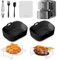 QCXWCJWD Air Fryer Liner Silicone for Ninja Double Stack XL 9.5L, Reusable Air Fryer Accessories Set Compatible with Ninja Foodi Max SL400UK SL401UK AF400 AF500, 8pcs with Air Fryer Racks Food Clip