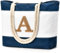 oscaurt Strandtasche Groß Tote Taschen Damen Bag Shopper Reisetasche Wasserdicht Weekender Strandtasche XXL Familie Faltbare Umhängetasche Sporttasche Geschenke für Frauen (A, Dunkelblau)
