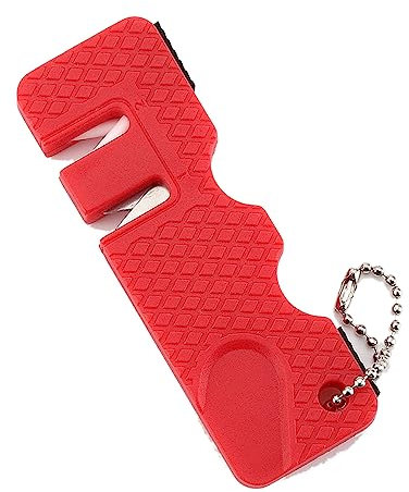MOONDAME Multipurpose Knife & Scissor Sharpener - Ceramic, Portable, No Oil Needed, Keychain Included, Outdoor & Fishing Use
