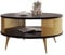 Mirjan24 Couchtisch mit Ablage Rajkon, Runde Form, Metallbeine, Kaffeetisch, Wohnzimmertische, Beistelltisch, Sofatisch, Teetisch (Schwarz Molet, Gold)
