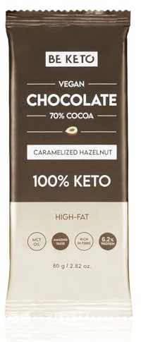 BeKeto Vegan Keto Chocolate with MCT Oil - Caramelised Hazelnut 80g