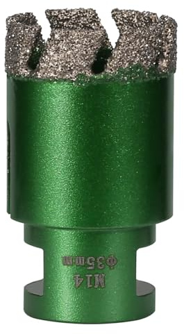 Vearter 35 mm Diamond Core Drill Bit, M14 Thread Connection Masonry Hole Saw, Vacuum Brazed Hollow Hole Cutter for Tile, Marble, Granite, Porcelain, Concrete, Quartz Stone