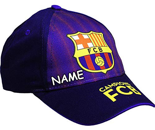 alles-meine.de GmbH Basecap - Fußball - FC Barcelona - FCB - inkl. Name - Größe 3 bis 12 Jahre - universal & verstellbar - 100% Baumwolle - für Jungen Junge - Kinder - Mütze/S..