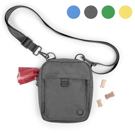 Ubbi Sac à friandises pour Chien, entraînement Mains Libres, Distributeur de Sacs à déjections Canines intégré, Plusieurs Positions de Sangle réglables, Anthracite