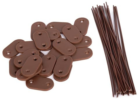 Lot de 78 pièces - Fixations PVC pour Brise-Vue et Canisse, Résistant aux Intempéries - Clips de Montage et Attaches de Câble pour Plaques - Jardin & Balcon (Marron)