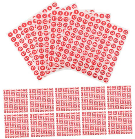 OSALADI 100 Blatt Wasserdichte Digitale Aufkleber Nummern Klebeetiketten Nummern Organisationsetiketten Aufbewahrungsnummern Etiketten Schlüssel Selbstklebende Nummernaufkleber