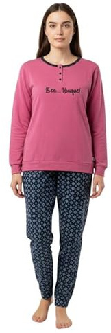 Generico Pigiama Donna Invernale Caldo (Peso 200 gr Metro lineare) Pigiama Donna Caldo Cotone Interlock Garzato Lungo- Pigiami Disponibili dalla S alla XXL
