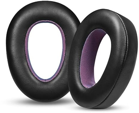 INF Schwarz-Violette Ohrpolster aus Lammleder mit Schnalle für Sennheiser PXC550/PXC480/MB660 UC MS/PXC550 II, weiches, geschmeidiges Material, geräuschisolierend, verbessert die Klangklarheit
