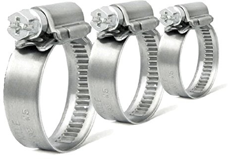 10 x High Grade Worm Drive Jubilee Hose Clamps, 12mm Band W1 Coated Hose Clips [ 60-80mm ]