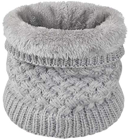 Yuson Girl Unisexo Bufanda Cuello Tubular de Punto Térmica con Forro Polar Pasamontañas Calentador Braga de Cuello Cálido Invierno Hombre Mujer para Running Esqui Ciclismo(Gris*1)