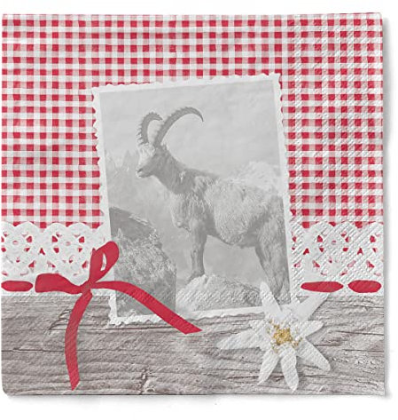Sovie HORECA Tissue Servietten ALMA 33x33 cm, extrem saugstark & stoffähnlich, Ideal für Volksfeste Gartenpartys im Landhausstil, 3-lagig, 100 Stück