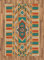 ABAKUHAUS aztekisch Teppich, Bohemian Pattern, Flachgewebe Deko-Teppiche für das Wohn-,Schlaf-, und Essenszimmer, 120 x 180 cm, Orange Teal