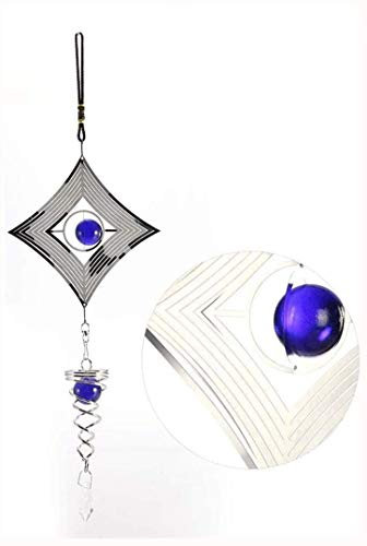 Wifehelper Windspiele Elegante Rotierende Fenster Hängen Wind Glocke Hause Ornament Hof Fenster Shop Büro Dekoration Freunde Liebhaber (D Rhombic Shape)