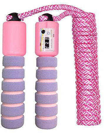 Springseil Speed Rope Mit Zähler - Verstellbares Seilspringen für Sport, Boxen und Kinder (Lavendel)
