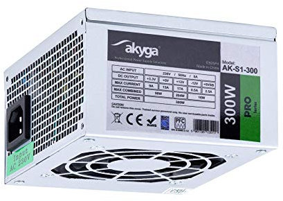 AKYGA AK-S1-300 SFX Netzteil für PC 300W PPFC P4 2X SATA 2X Molex 12cm Lüfter