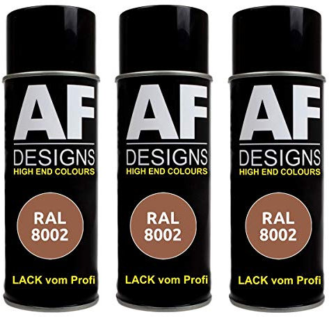 Alex Flittner Designs 3x RAL Lackspray Autolack Buntlack Spraydose RAL8002 SIGNALBRAUN matt