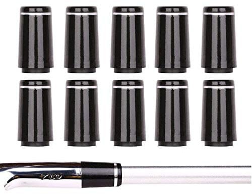 Golf Builder 10pcs Custom Black Tip Size .370 Golf Ferrules for Taper Tip Iron Wedge with One Silver Ring