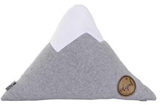 Idealer Pulverschnee Kissen Bergform Berg Dekokissen Zierkissen Fleecekissen grau weiß Fleece Geschenkidee (S)