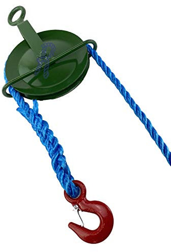 18mm Blue Polypropylene Gin Wheel Rope x 10 Metres Complete with Gin Wheel & 2 Tonne Safety Hook