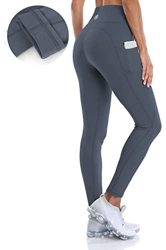 Attraco Winter Leggings Damen Gefütterte Leggings Winterleggins für Damen Winter Thermoleggins für Damen Gefüttert Blau XL