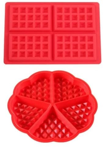 Selecto Bake Silicone Baking Round & Square Waffles Mould Muffin Pans Baking Molds Pack of 2