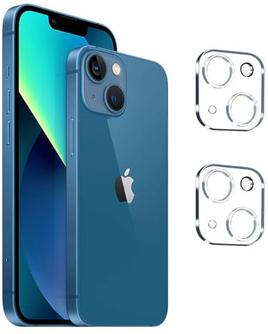NOVAGO Compatible con iPhone 13 y iPhone 13 Mini- Juego de 2 protectores de cristal templado resistente para la cámara