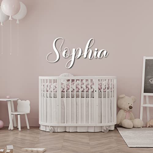 Personalised Baby Name Cutout – Custom Wooden Nursery Wall Sign for Kids Room or Door – Engraved Name Plaque, Wooden Gift for Baby Girl or Boy
