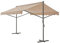 pro.tec Toldo de Pie Parasol Pérgola con Base Patio Jardín Terraza Impermeable Manivela Manual Aluminio Poliéster con PU 300 x 300 x 260 cm Color Arena