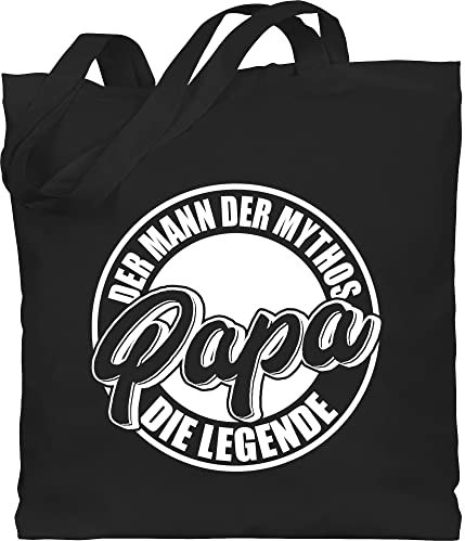 Shirtracer Baumwolltasche - Geschenk zum Vatertag - Papa - Der Mann die Legende der Mythos - weiß - Unisize - Schwarz - dadbag fater tag tasche für fatertags beutel geschenke daddy vatertagsgeschenk